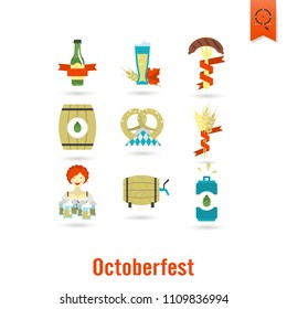 Oktoberfest Beer Festival. Flat design style. Vector