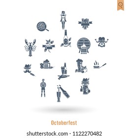 Oktoberfest Beer Festival. Flat design style. Vector