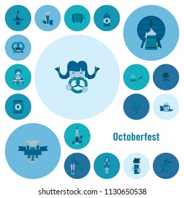 Oktoberfest Beer Festival. Flat design style. Vector