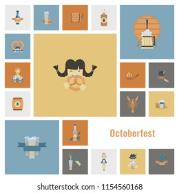 Oktoberfest Beer Festival. Flat design style. Vector