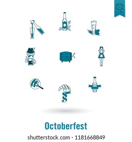 Oktoberfest Beer Festival. Flat design style. Vector