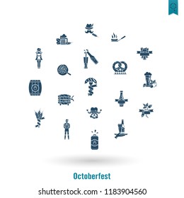 Oktoberfest Beer Festival. Flat design style. Vector