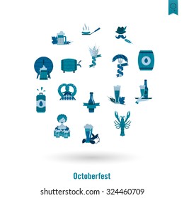 Oktoberfest Beer Festival. Flat design style. Vector