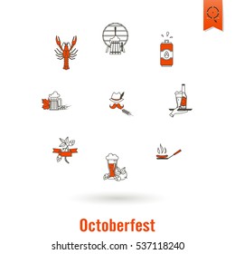 Oktoberfest Beer Festival. Flat design style. Vector