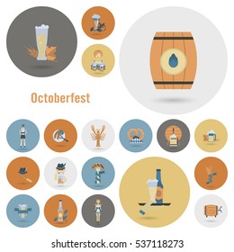 Oktoberfest Beer Festival. Flat design style. Vector