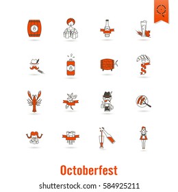Oktoberfest Beer Festival. Flat design style. Vector