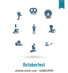 Oktoberfest Beer Festival. Flat design style. Vector