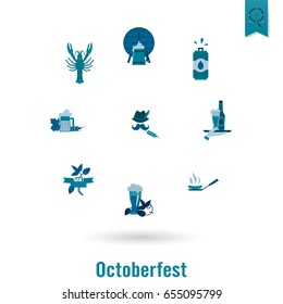 Oktoberfest Beer Festival. Flat design style. Vector