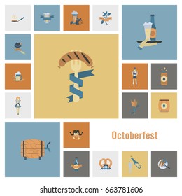 Oktoberfest Beer Festival. Flat design style. Vector