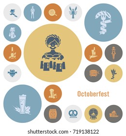 Oktoberfest Beer Festival. Flat design style. Vector