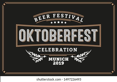 Oktoberfest beer festival. Header for greeting cards, poster invitation and beer coaster. The beer festival celebrated in October in Germany. Folk festivities in Bavaria.