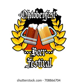 Oktoberfest Beer Festival Holiday Decoration Banner Flat Vector Illustration