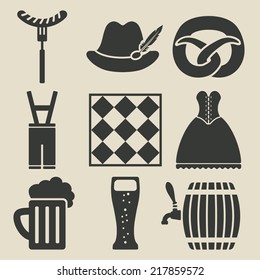 Oktoberfest beer festival icons set - vector illustration. eps 8