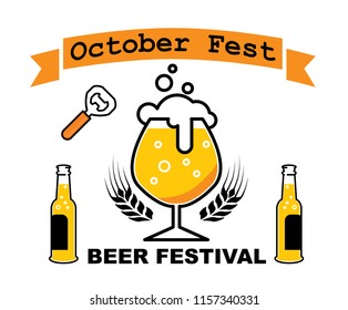 Oktoberfest beer festival. Illustration or poster