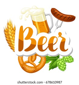 Oktoberfest beer festival. Illustration or poster for feast.