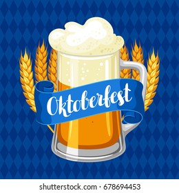 Oktoberfest beer festival. Illustration or poster for feast.