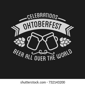 Oktoberfest beer festival lettering typography celebration retro typographic design