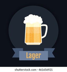 Oktoberfest beer festival logo design. Flat Illustration.