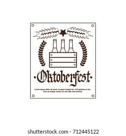 Oktoberfest Beer Festival Logo Holiday Decoration Posters Design Flat Vector Illustration