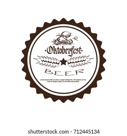 Oktoberfest Beer Festival Logo Holiday Decoration Posters Design Flat Vector Illustration