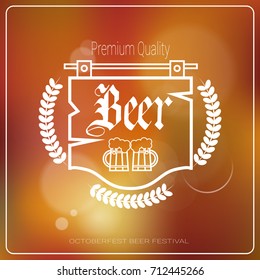 Oktoberfest Beer Festival Logo Holiday Decoration Poster DesignFlat Vector Illustration