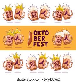 Oktoberfest, beer festival logo mug of beer