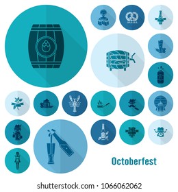 Oktoberfest Beer Festival. Long Shadow. Flat design style. Vector