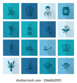 Oktoberfest Beer Festival. Long Shadow. Flat design style. Vector