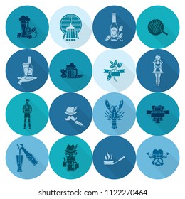 Oktoberfest Beer Festival. Long Shadow. Flat design style. Vector