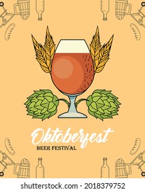 oktoberfest beer festival poster with drink