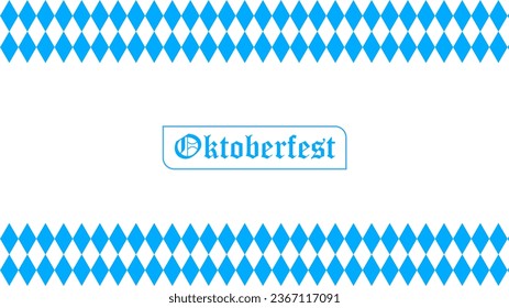 Oktoberfest Beer Festival seamless pattern wallpaper gift wrapper icons set. Beer, grilled sausage, costumes, pretzel, barrel, hat, barley  and ets. Vector illustration. 