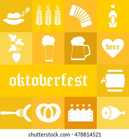 Oktoberfest beer festival. Set icons