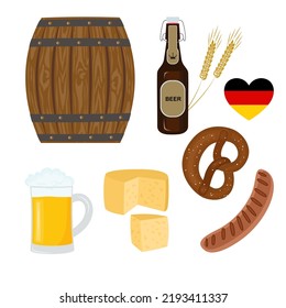 Oktoberfest. Beer festival set. Vector illustration 