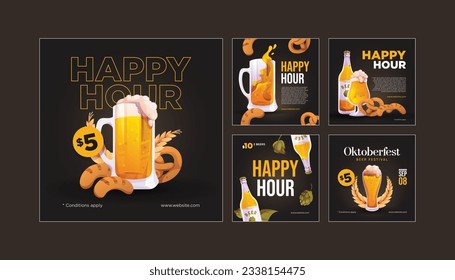 Oktoberfest beer festival social media poster