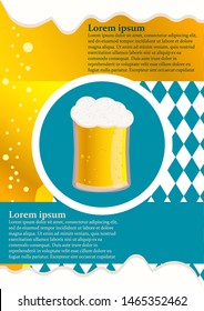 Oktoberfest beer festival template flyer. Vector illustration 