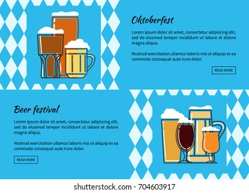 Oktoberfest beer festival. Web banner design. Vector illustration