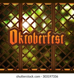 Oktoberfest. Beer Festival. Wooden signboard. EPS 10