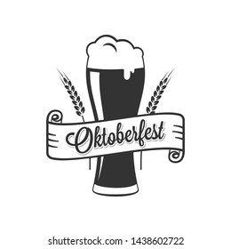 Oktoberfest beer glass logo on white background