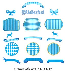 Oktoberfest Beer Holiday set of frames sign ribbons, labels, banners, border, deer. Vector Oktoberfest USA 2023 Beer October fest background, Ribbon Bavarian Oktoberfest, Germany beer festival Munich