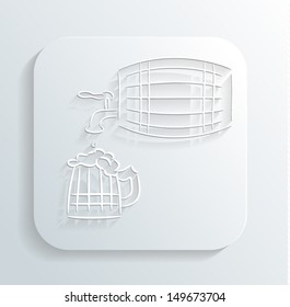 Oktoberfest beer keg icon vector