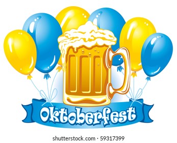 Oktoberfest beer label, detailed vector illustration