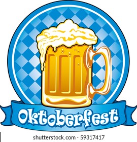 Etiqueta de cerveza Oktoberfest, ilustración vectorial detallada