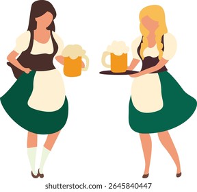 Oktoberfest Empregadas De Cerveja Oktoberfest Servindo Bebidas