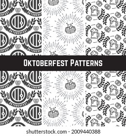 Oktoberfest Beer Monochrome Vintage Patterns