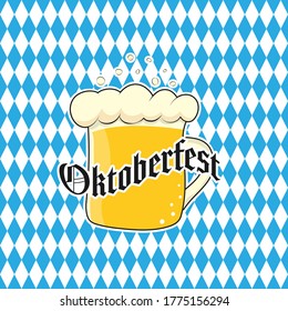 Oktoberfest beer mug for stickers, banners, logos, stickers and theme design. Color simple vector illustration