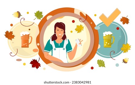 Bebida vectorial de la fiesta de cerveza Oktoberfest