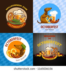 Oktoberfest beer party german banner concept. Cartoon illustration of Oktoberfest beer party german vector banner for web