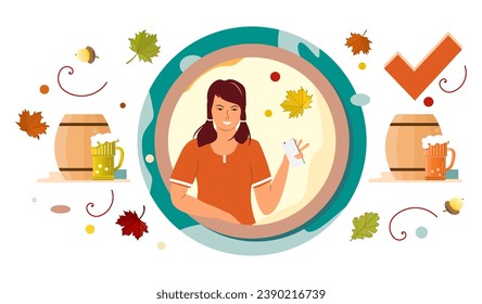 Oktoberfest Beer Party Order Vector Drink Girl