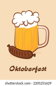 Afiche de cerveza Oktoberfest. Diseño de vectores.