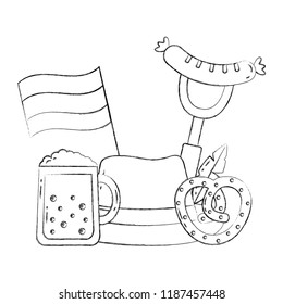 oktoberfest beer pretzel flag hat and sausage